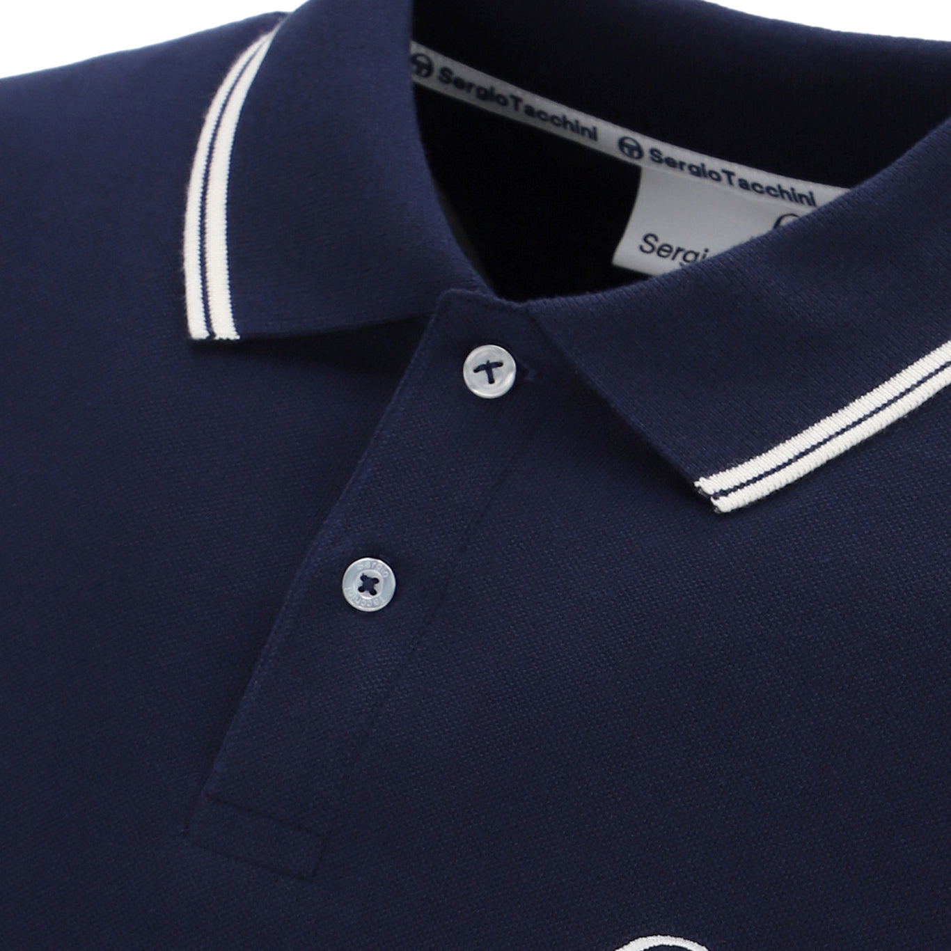 Sergio Tacchini Long Sleeve Polo Shirt Navy
