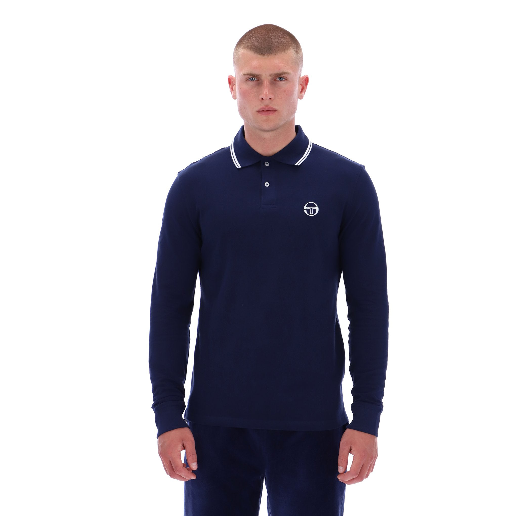 Sergio Tacchini Long Sleeve Polo Shirt Navy