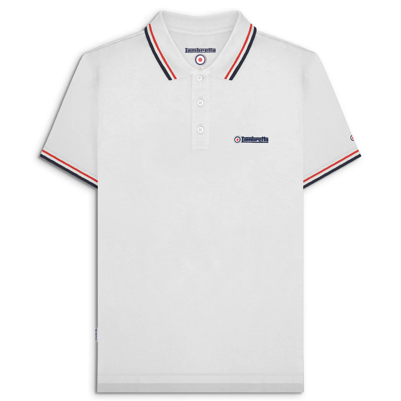 Lambretta Twin Tip Polo Shirt White