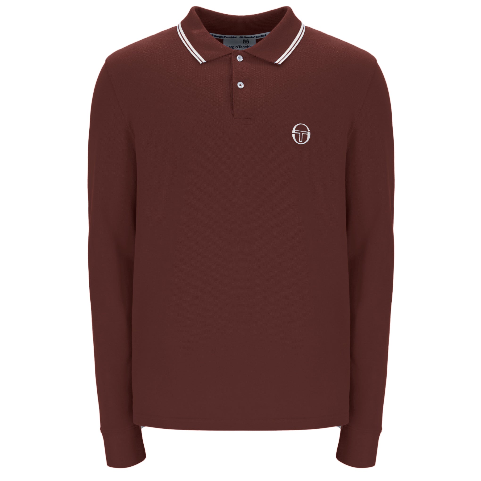 Sergio Tacchini Long Sleeve Polo Shirt Brown