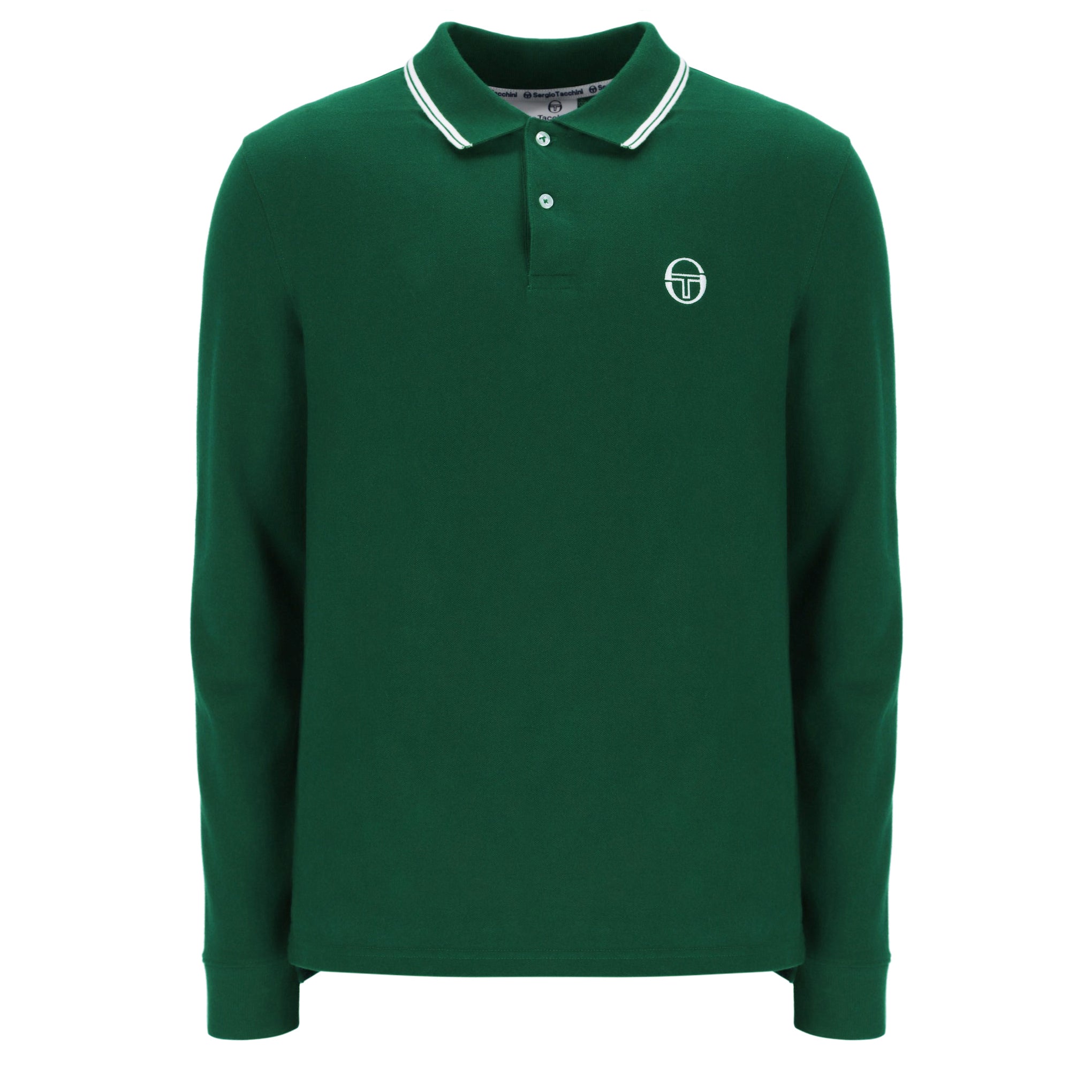 Sergio Tacchini Long Sleeve Polo Shirt Green