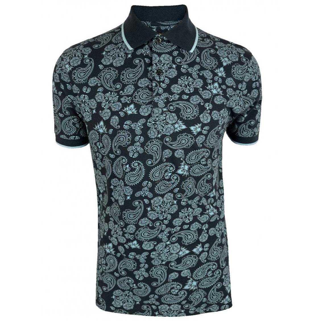 Ska & Soul Paisley Polo Shirt Navy