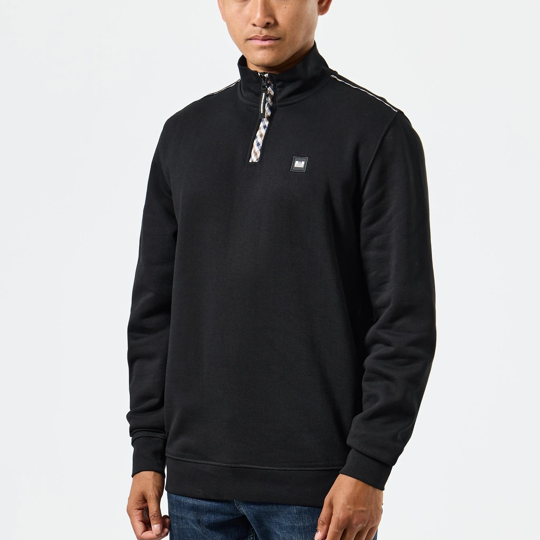 Weekend Offender Matisa Check Zip Sweatshirt Black