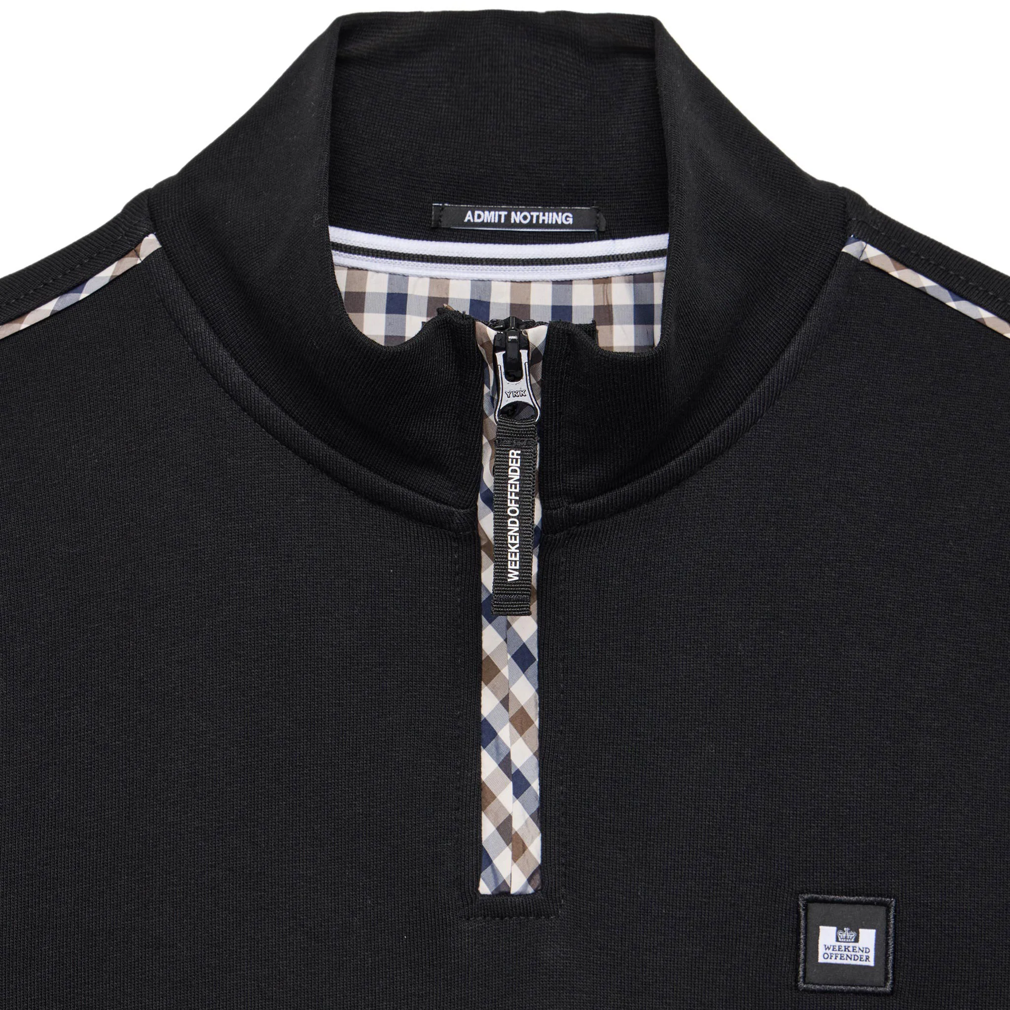 Weekend Offender Matisa Check Zip Sweatshirt Black