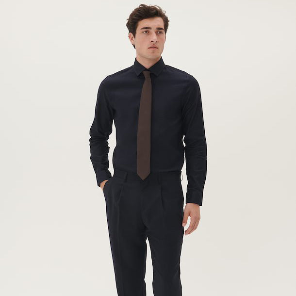 Matinique Textured Shirt Navy