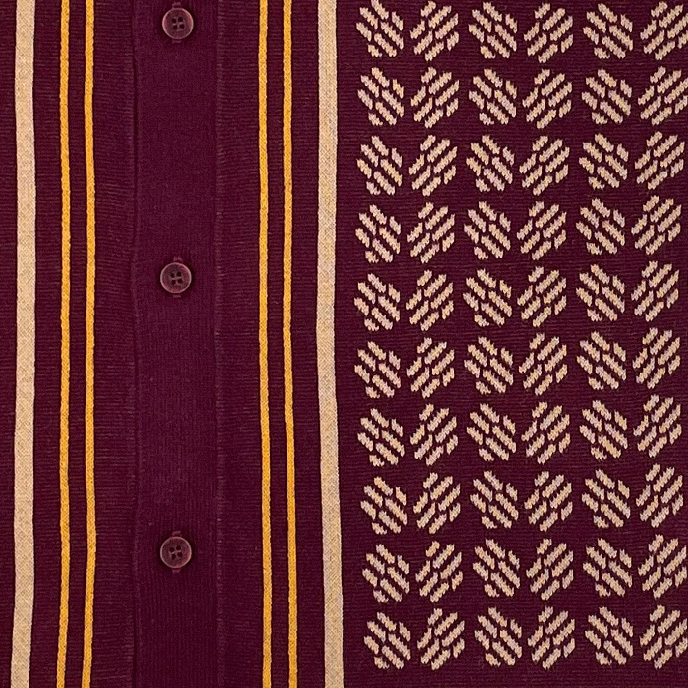 Merc London Dennis Knit Shirt Burgundy