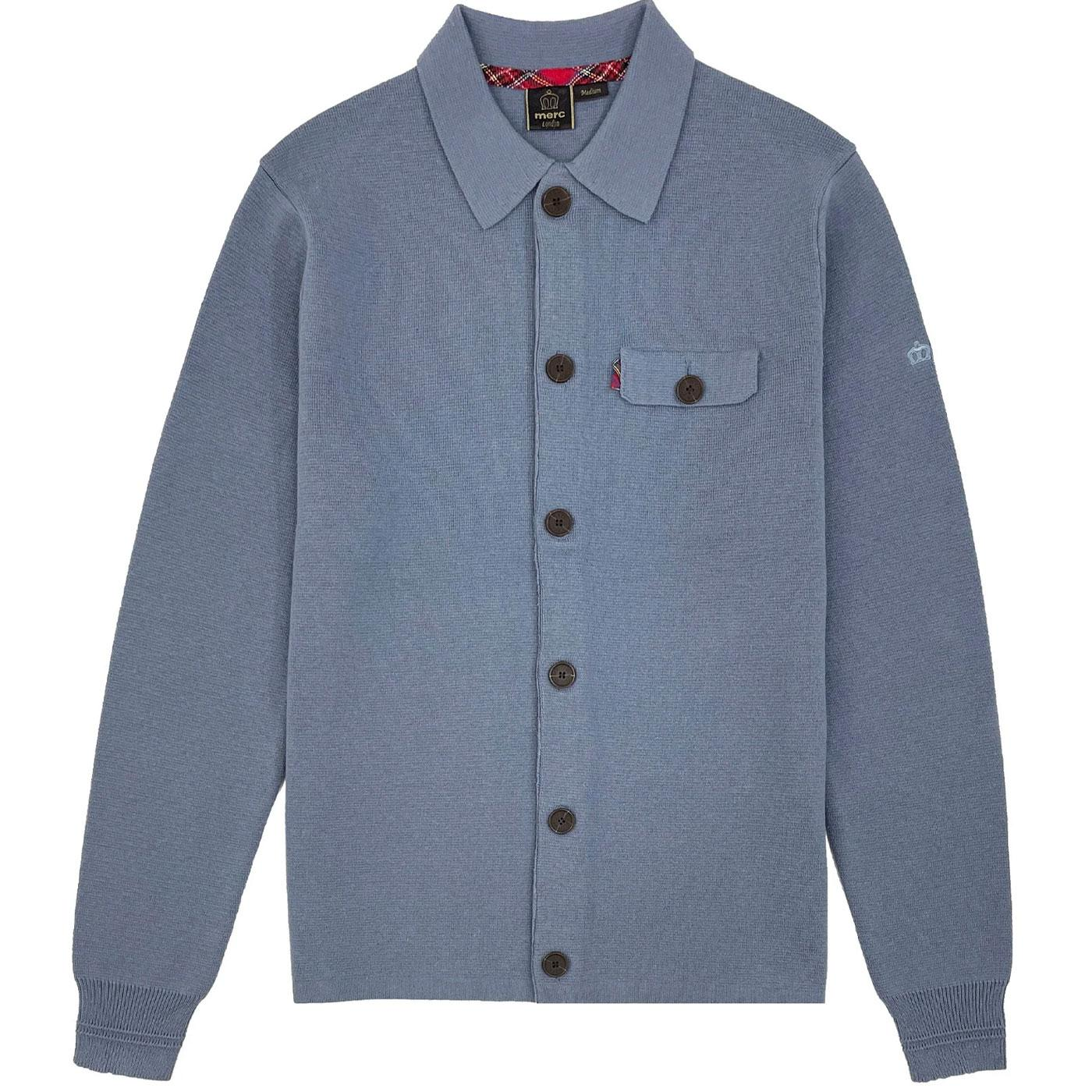 Merc London Rathbone Knit Shirt Sky