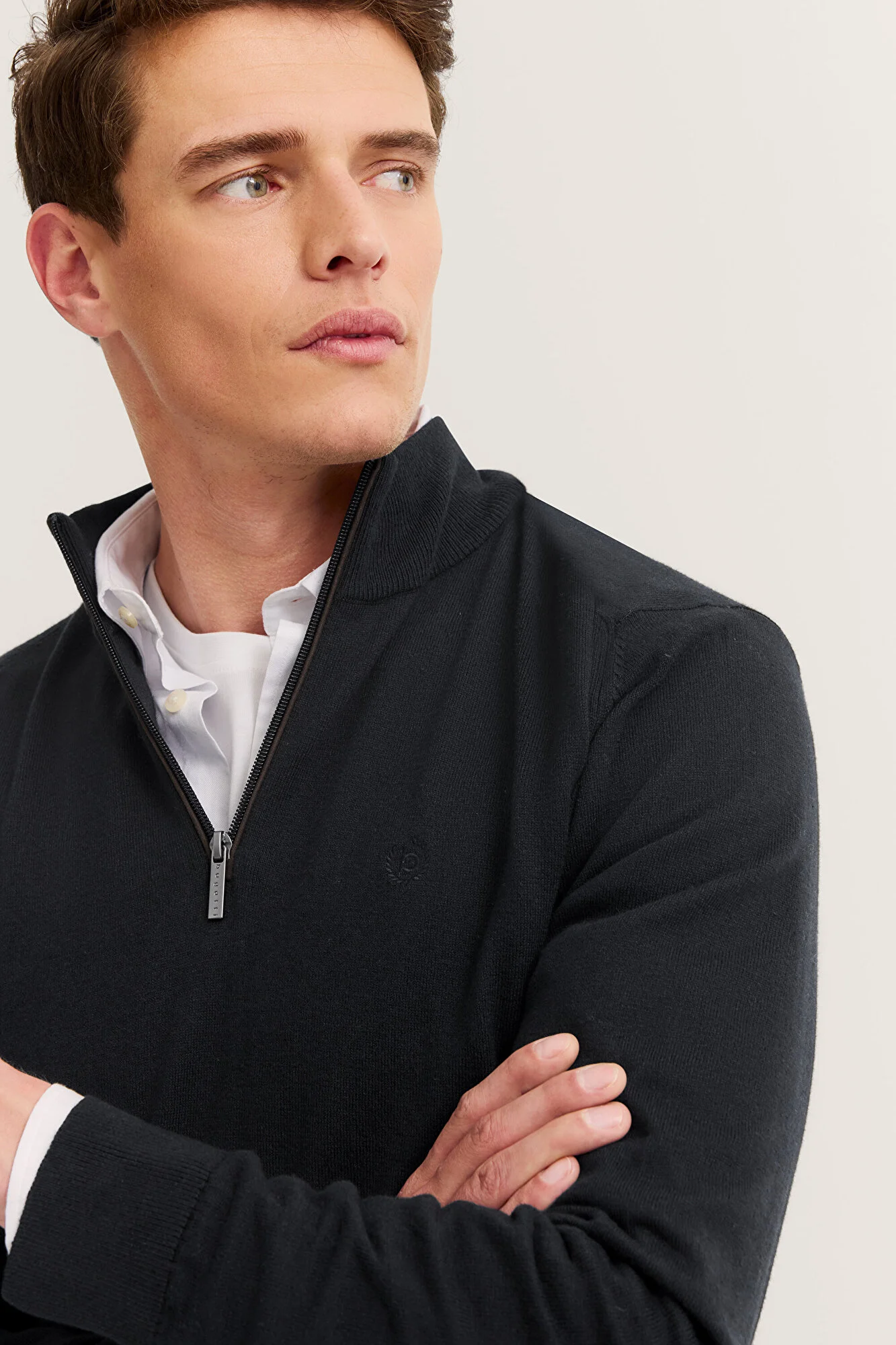 Bugatti Knit Zip Sweater Navy