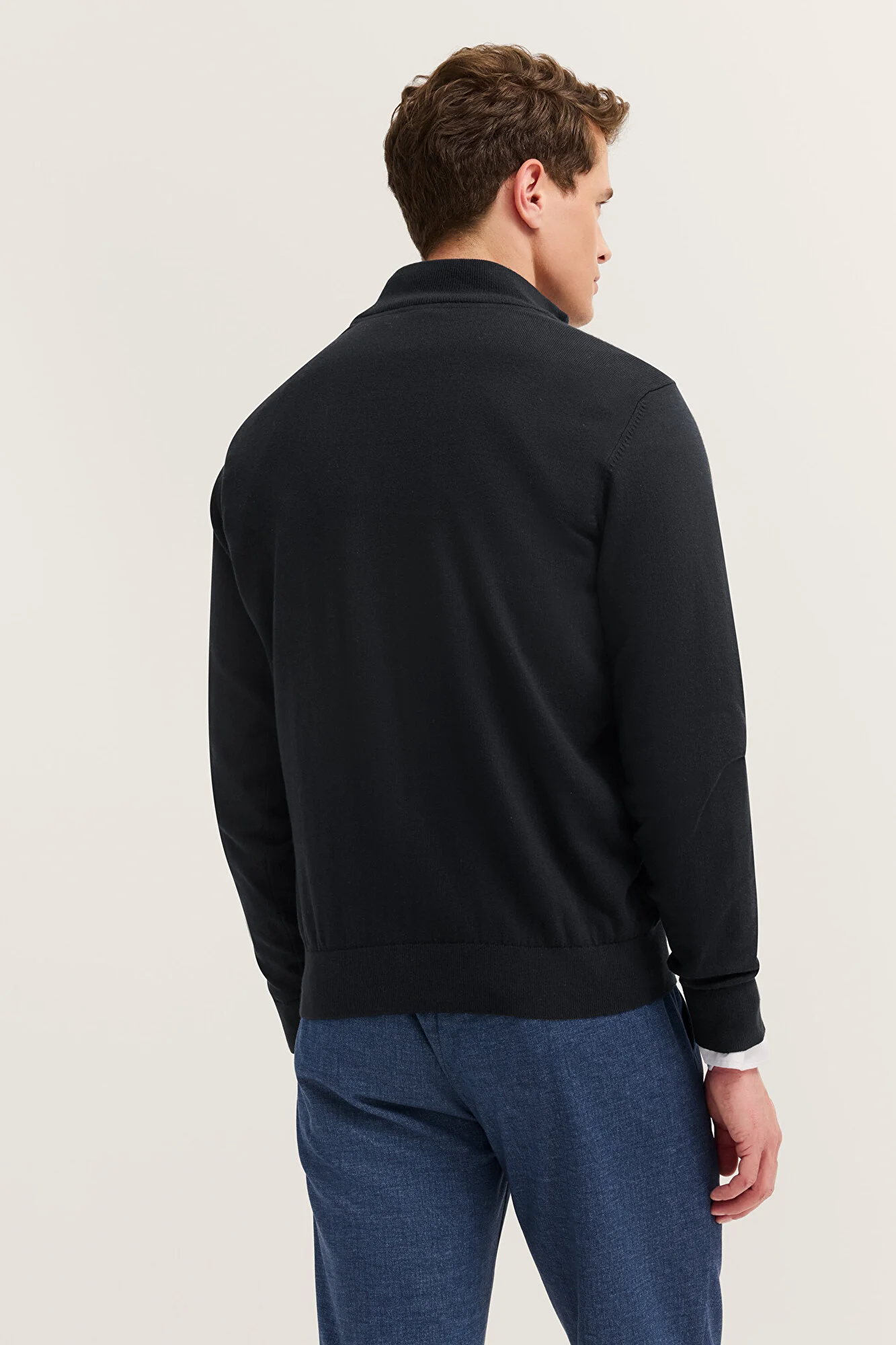 Bugatti Knit Zip Sweater Navy