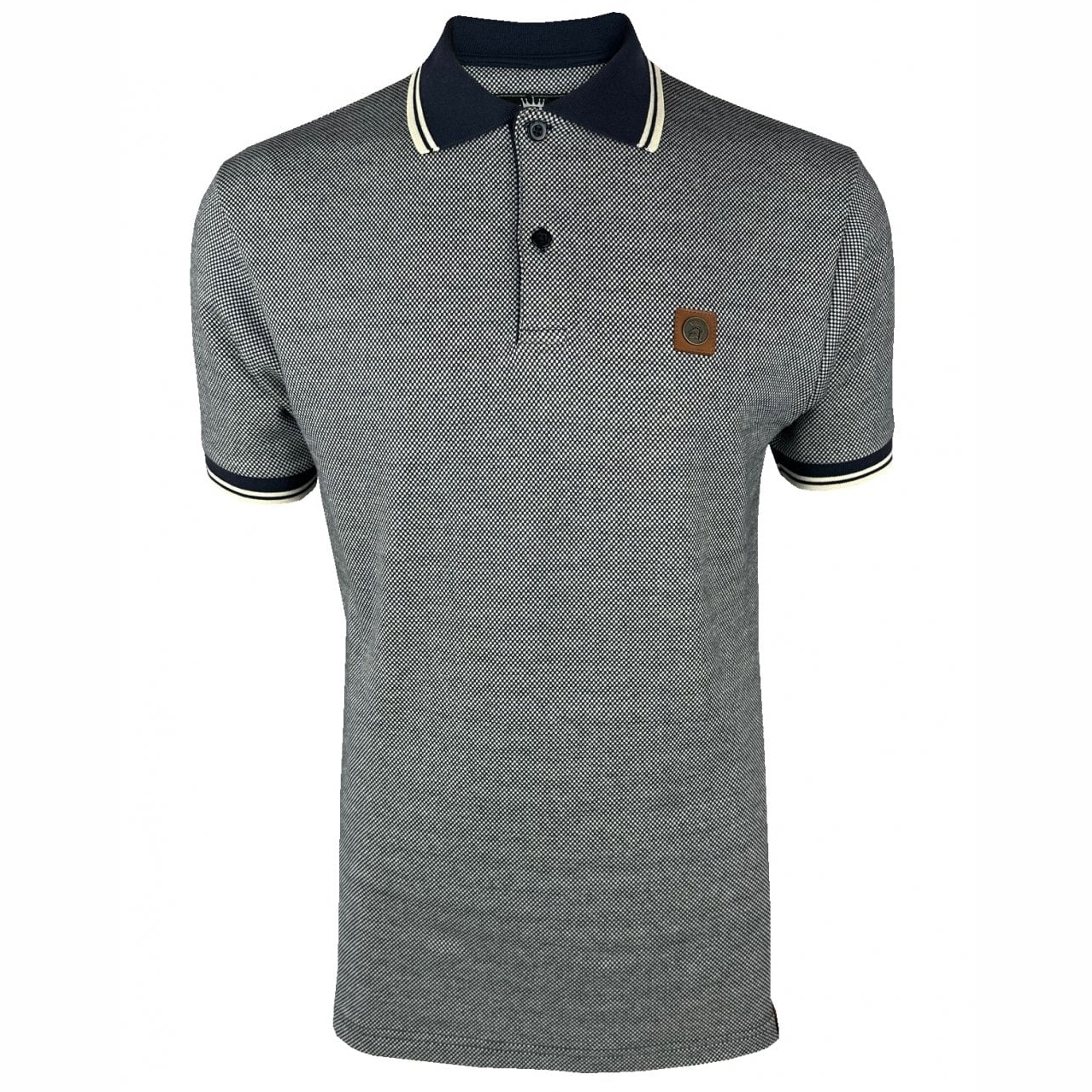 Trojan Mini Texture Polo Shirt Navy