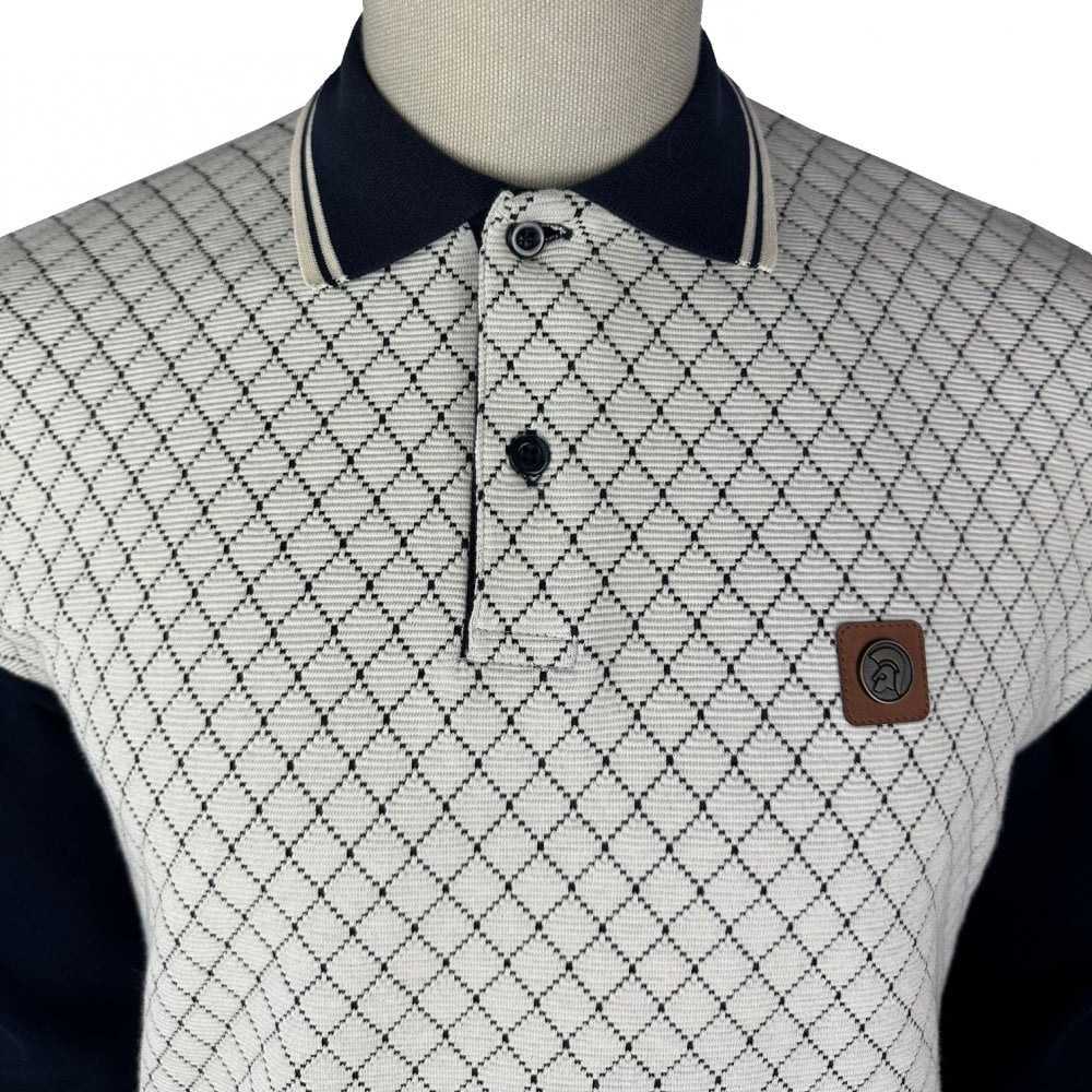 Trojan Ottoman Rib Polo Shirt Navy