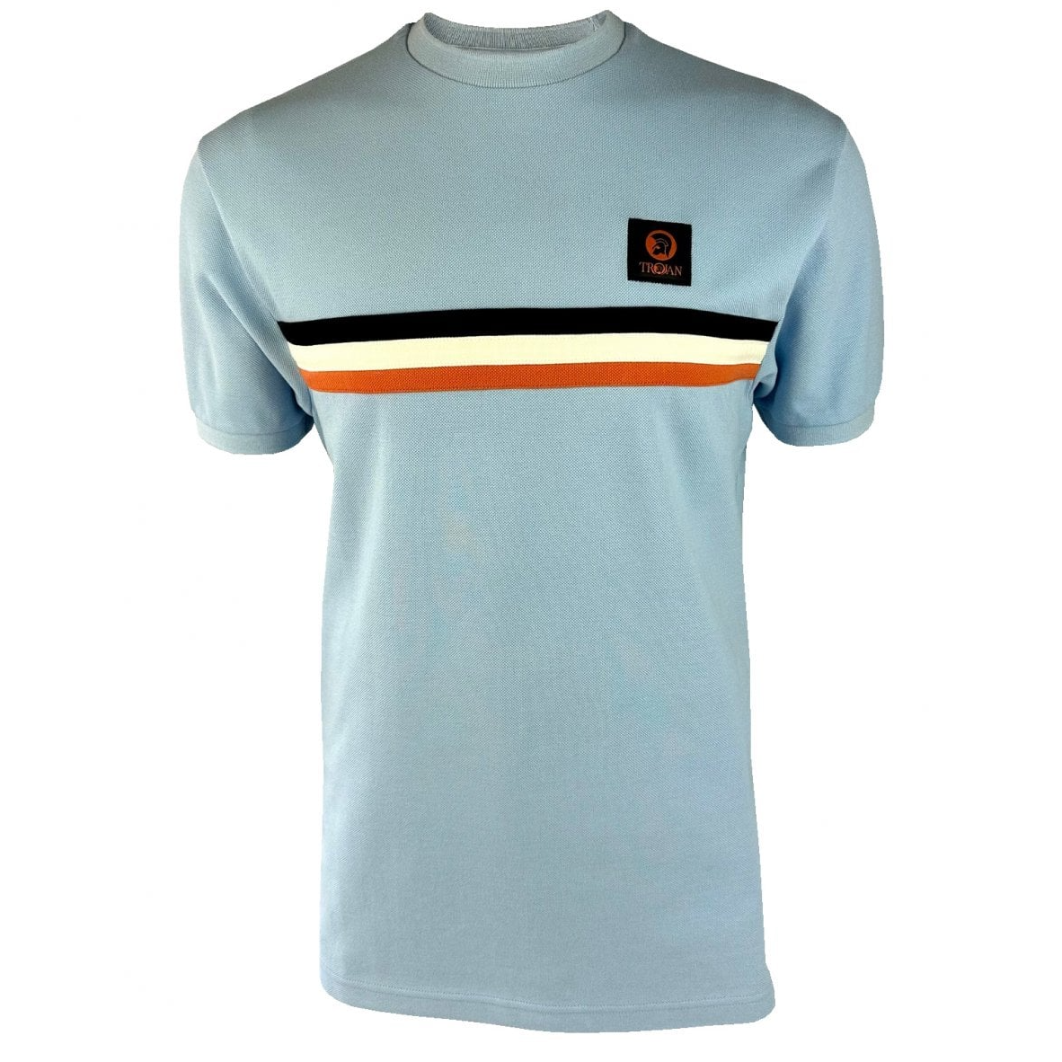 Trojan Retro Stripe T-Shirt Sky