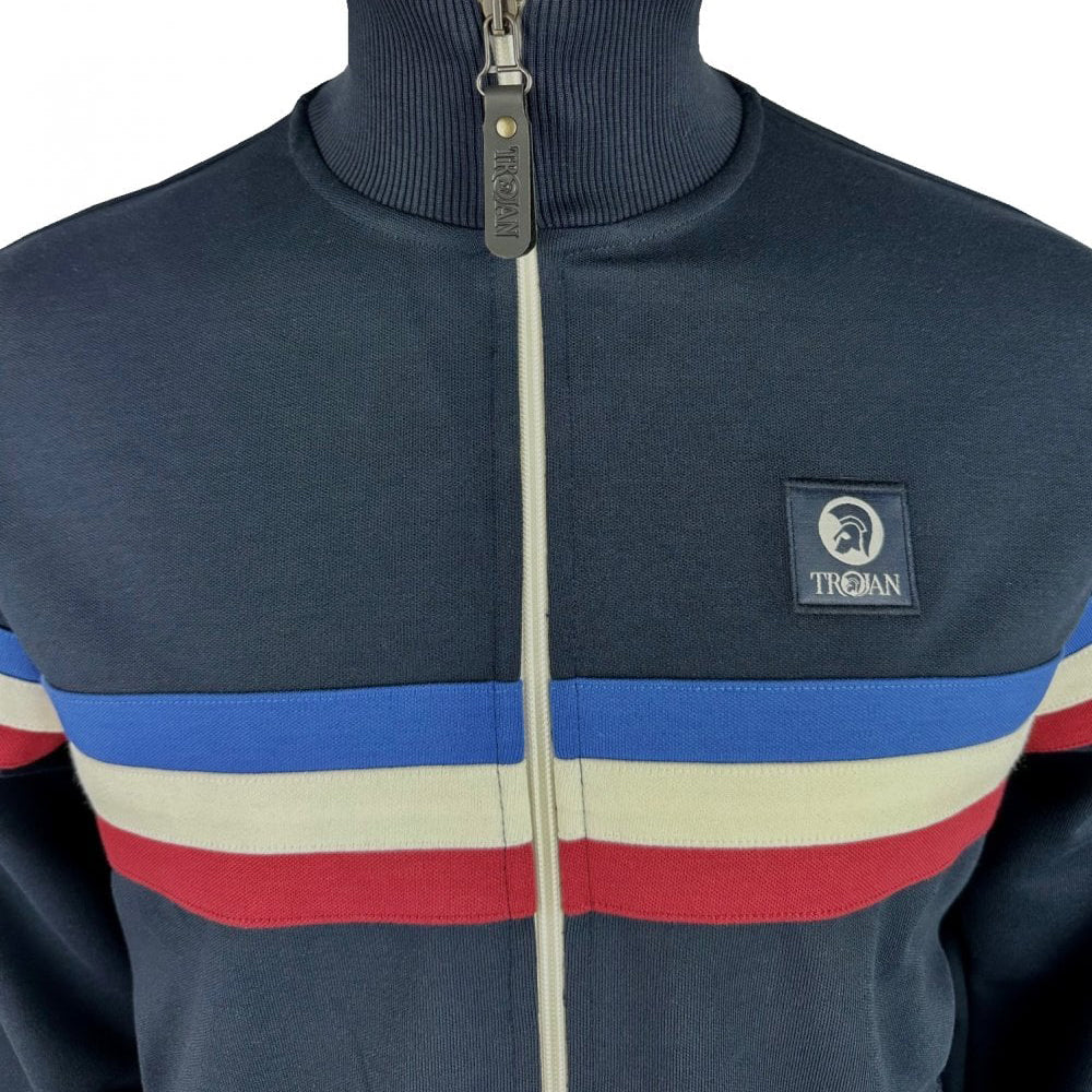 Trojan Retro Stripe Track Top Navy