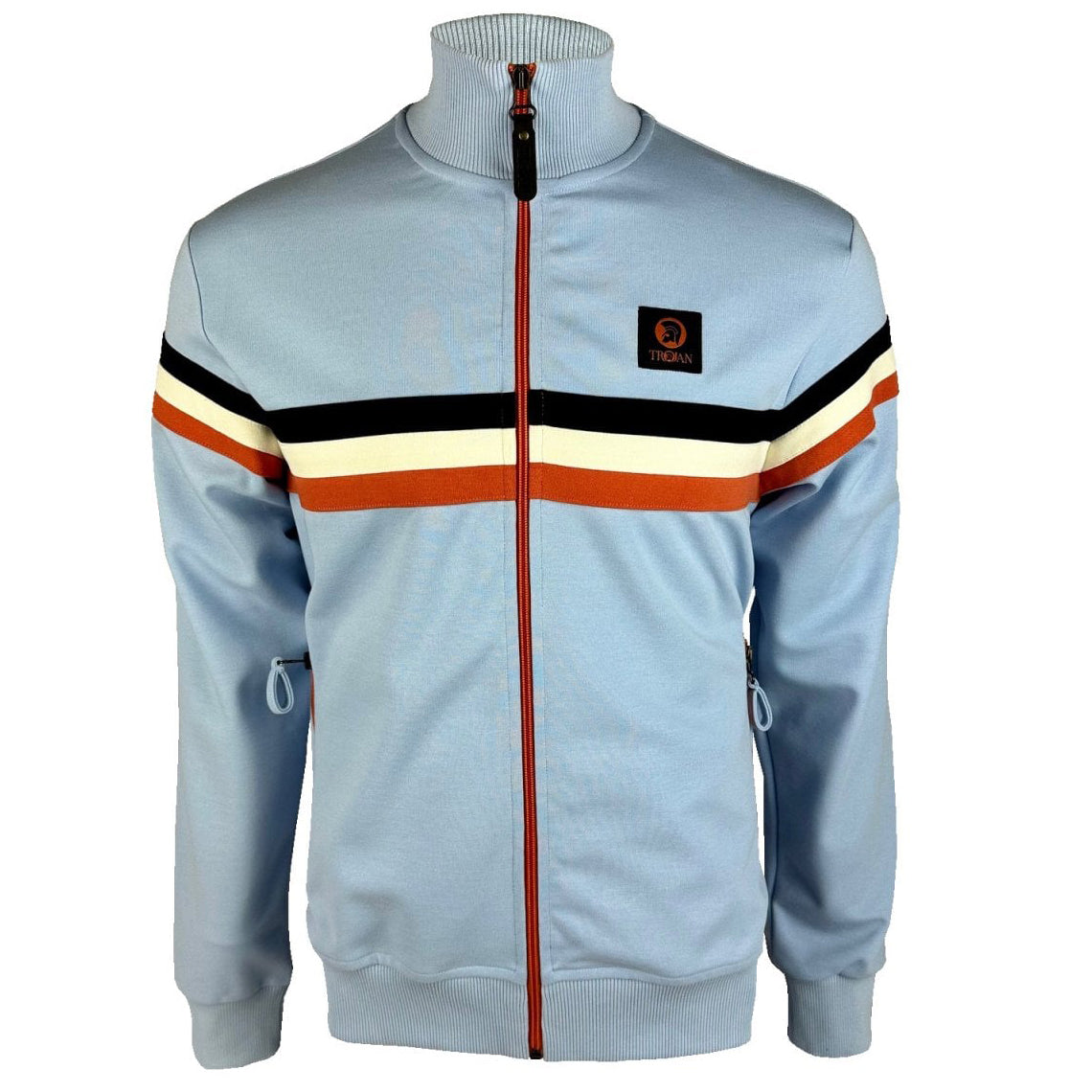 Trojan Retro Stripe Track Top Sky