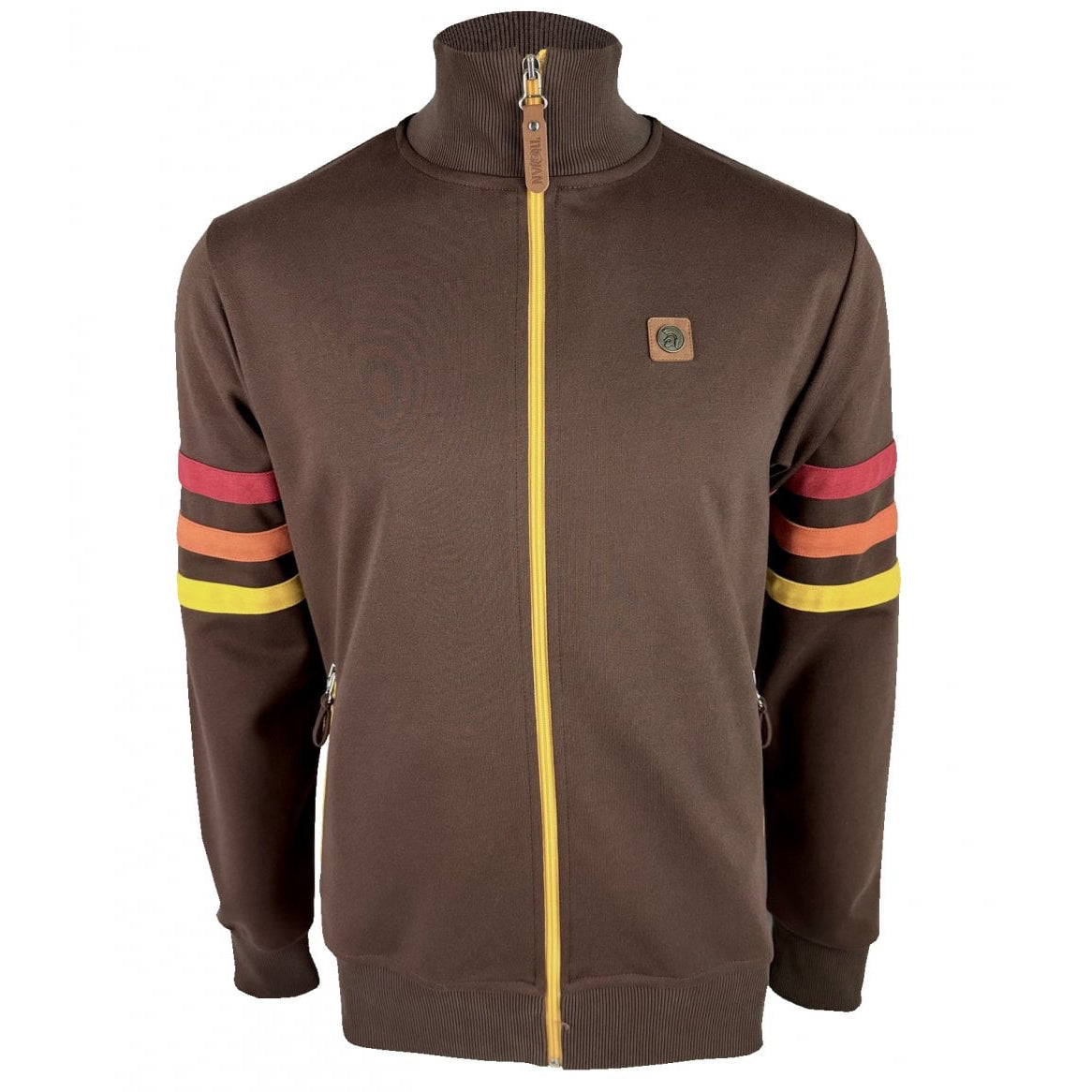 Trojan Sleeve Stripe Track Top Brown
