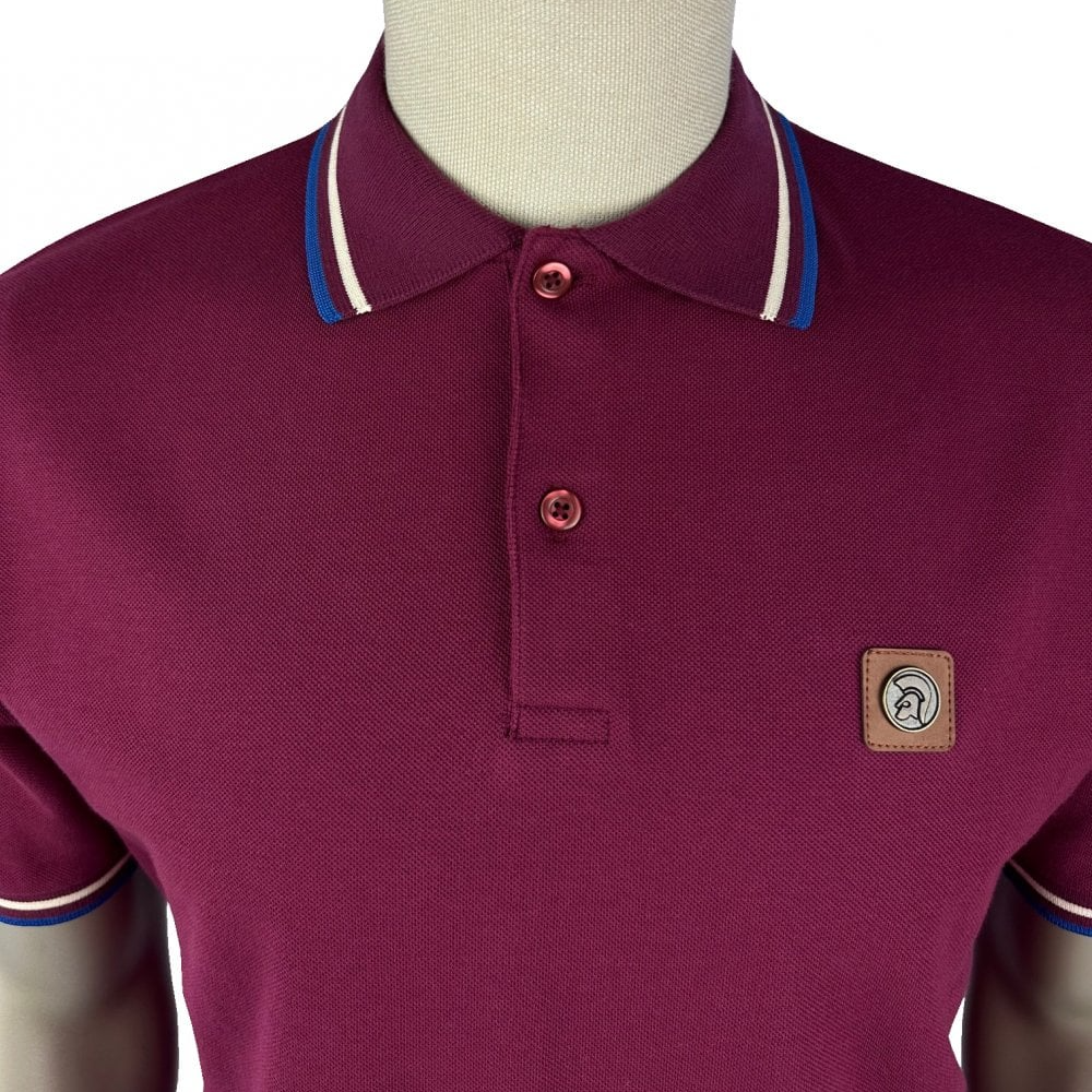 Trojan Triple Tipped Pique Polo Claret