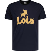 Lois New Baco Logo T-Shirt Navy - Urban Menswear