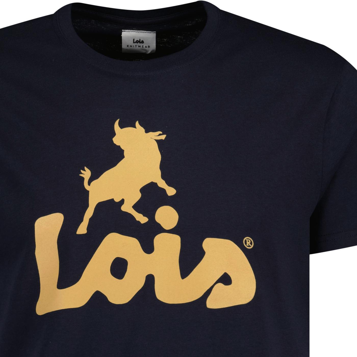 Lois New Baco Logo T-Shirt Navy - Urban Menswear