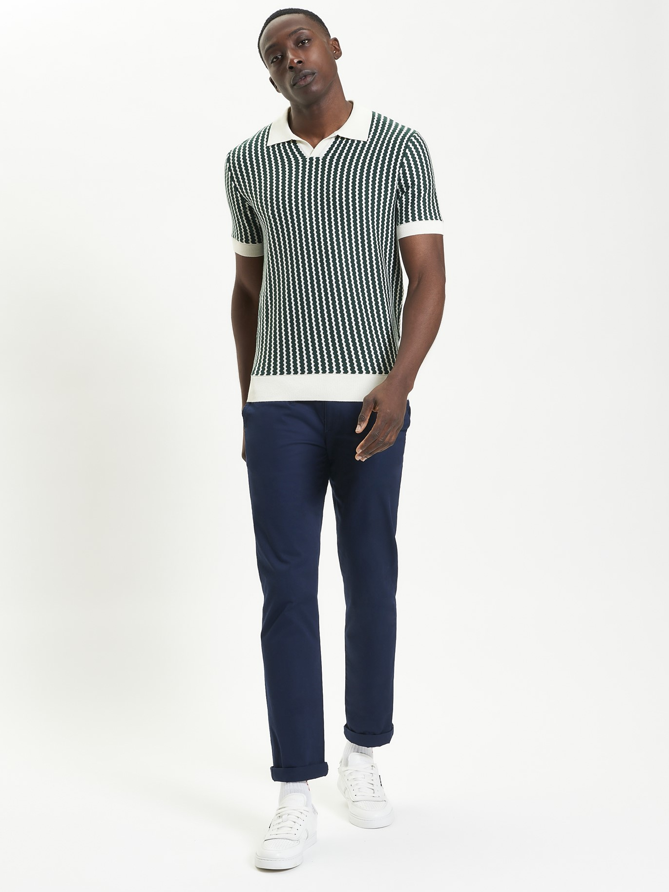 Ben Sherman Wave Knit Polo Shirt Green