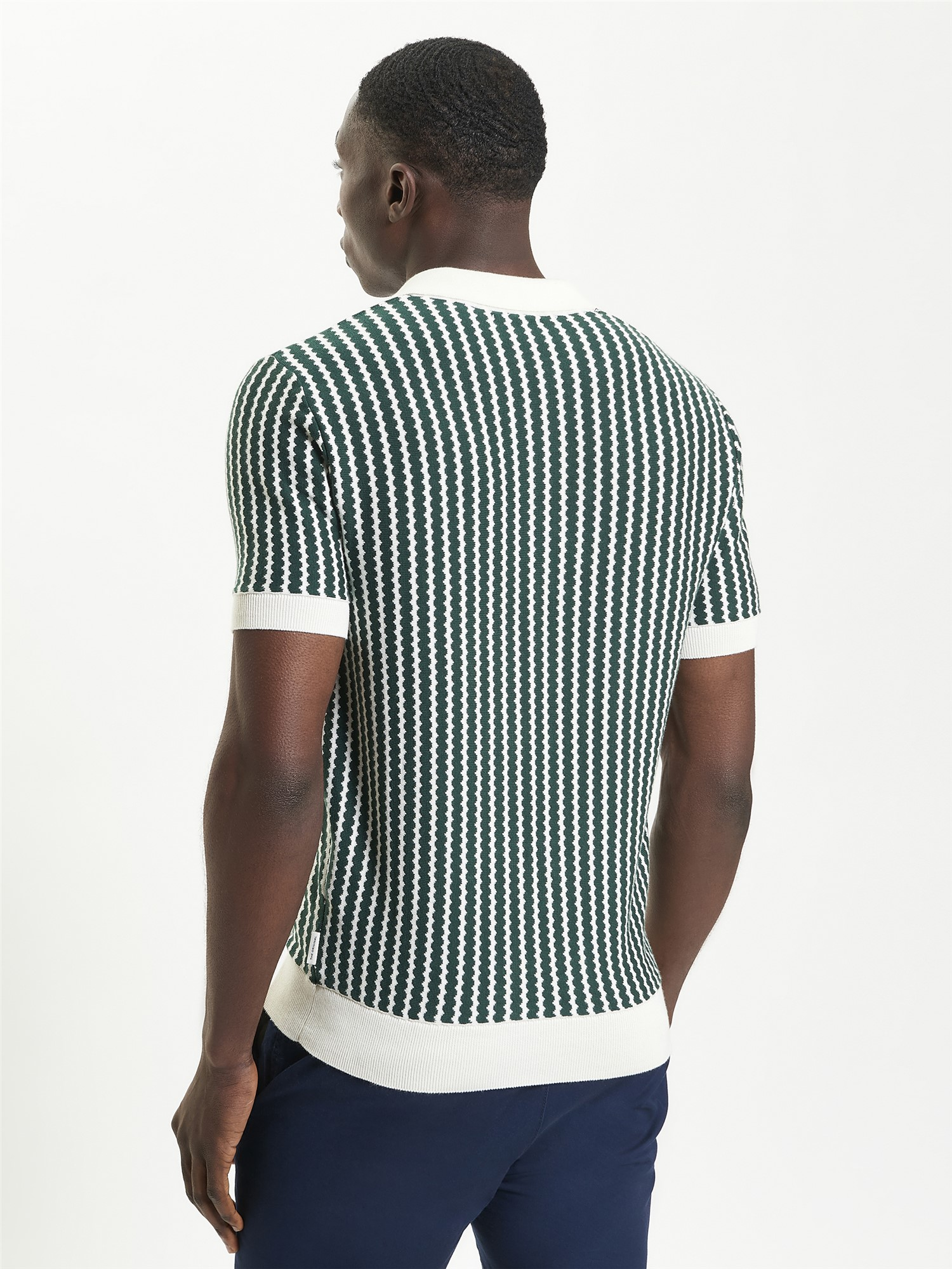 Ben Sherman Wave Knit Polo Shirt Green