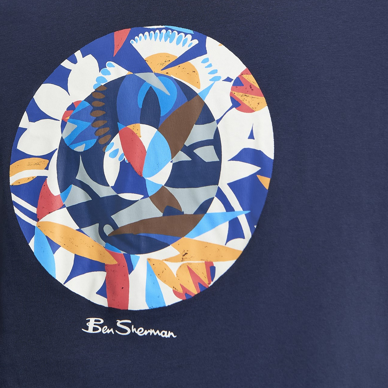 Ben Sherman Tropical Target T-Shirt Navy