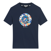 Ben Sherman Tropical Target T-Shirt Navy