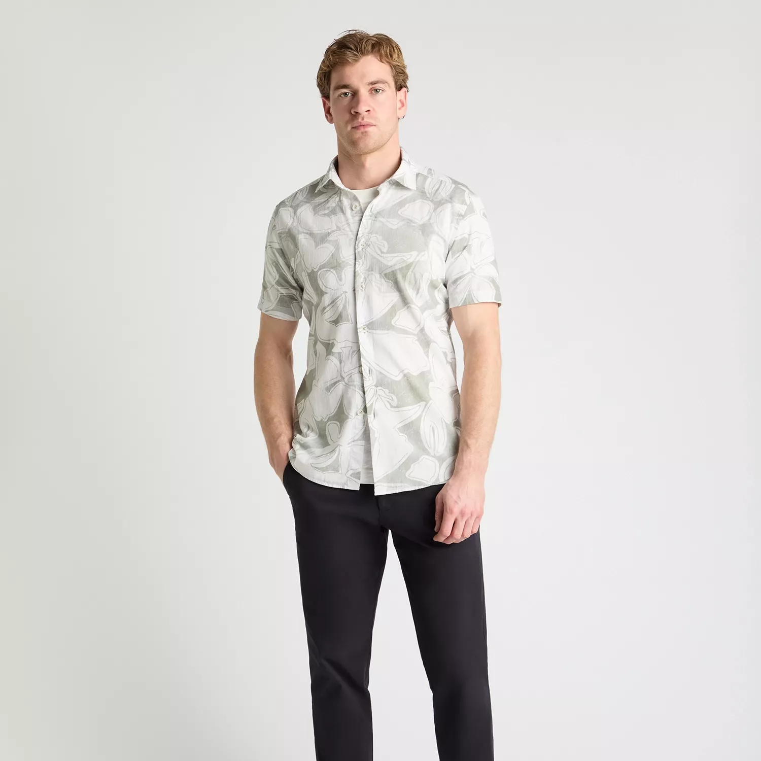 Remus Uomo Pattern Shirt Sage