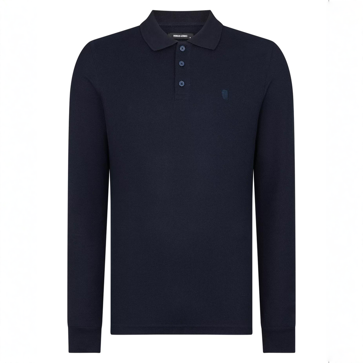 Remus Uomo Long Sleeve Polo Shirt Navy