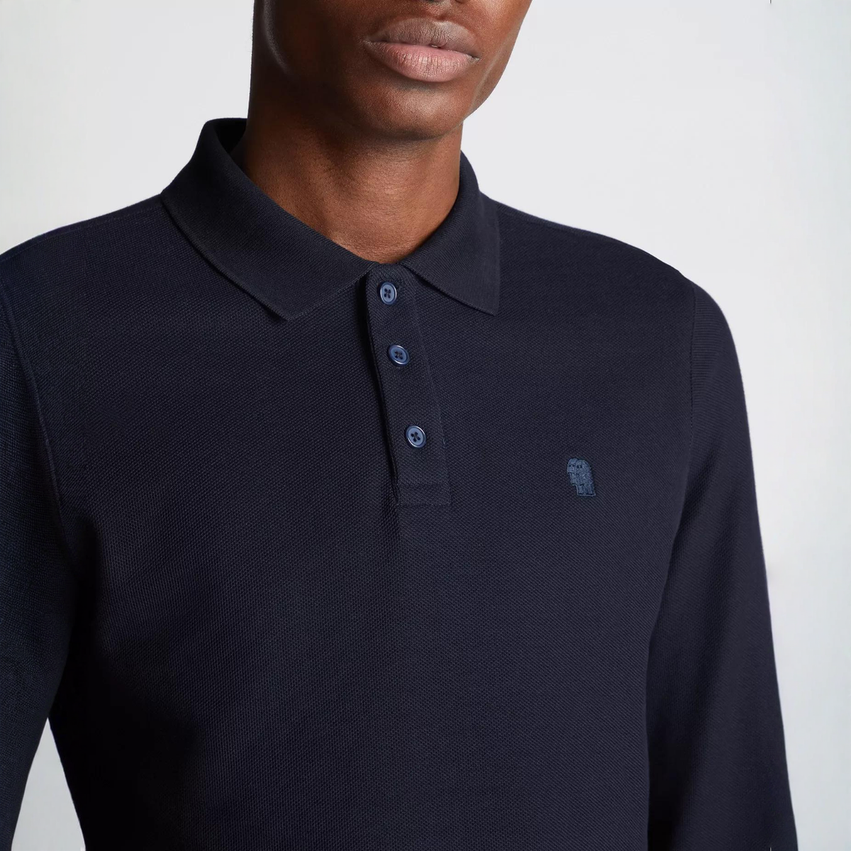 Remus Uomo Long Sleeve Polo Shirt Navy