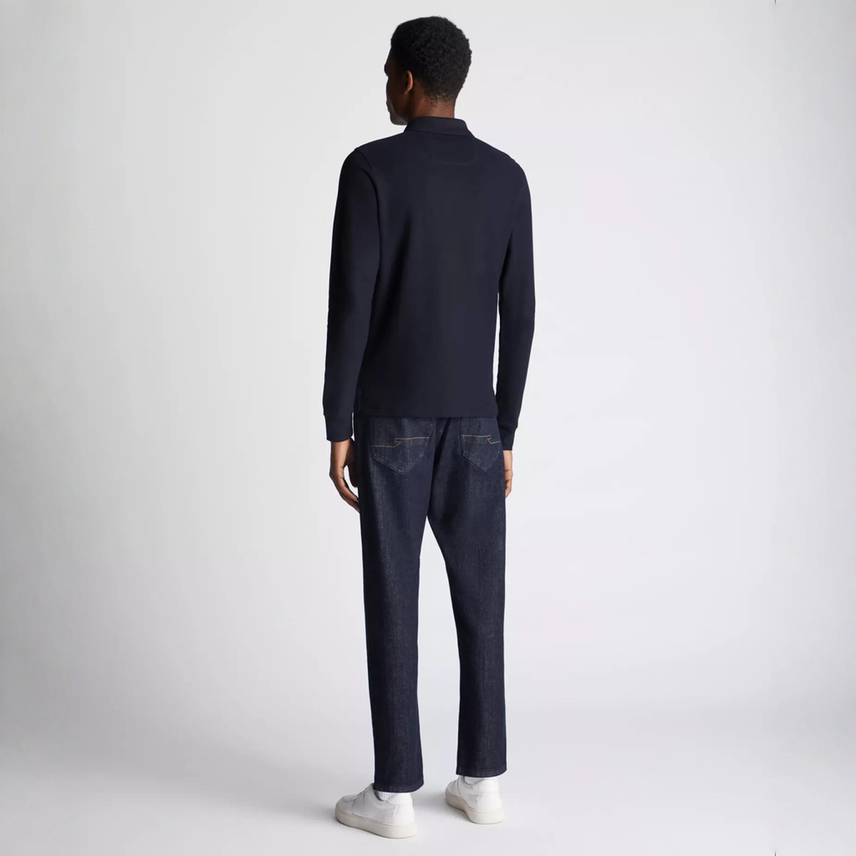 Remus Uomo Long Sleeve Polo Shirt Navy