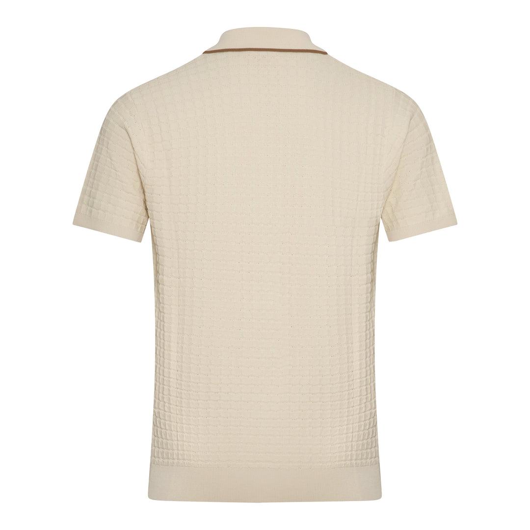 Gabicci Vintage Roy Knit Polo Beige