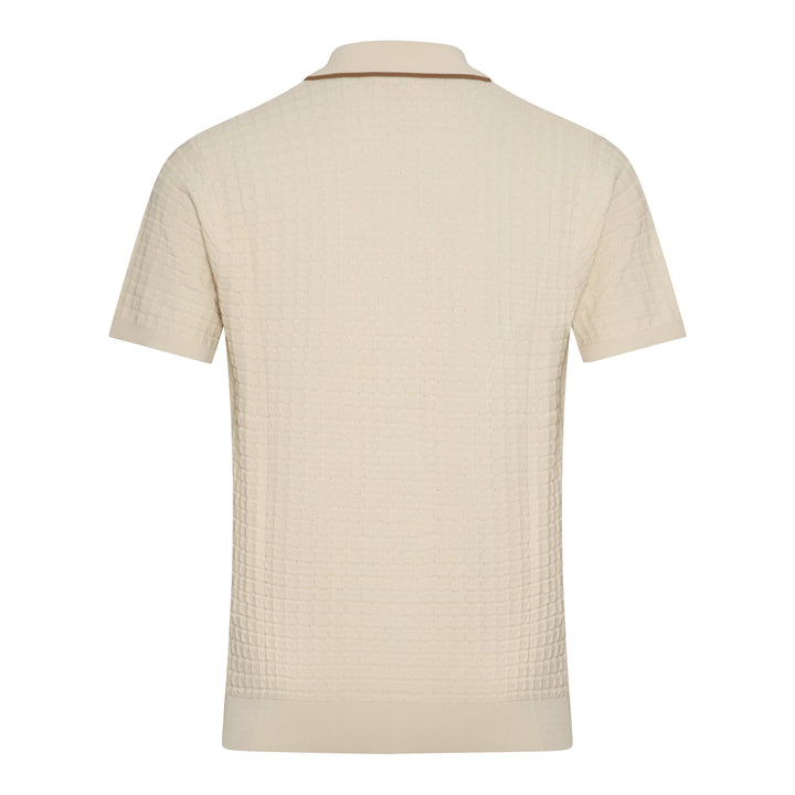 Gabicci Vintage Roy Knit Polo Beige