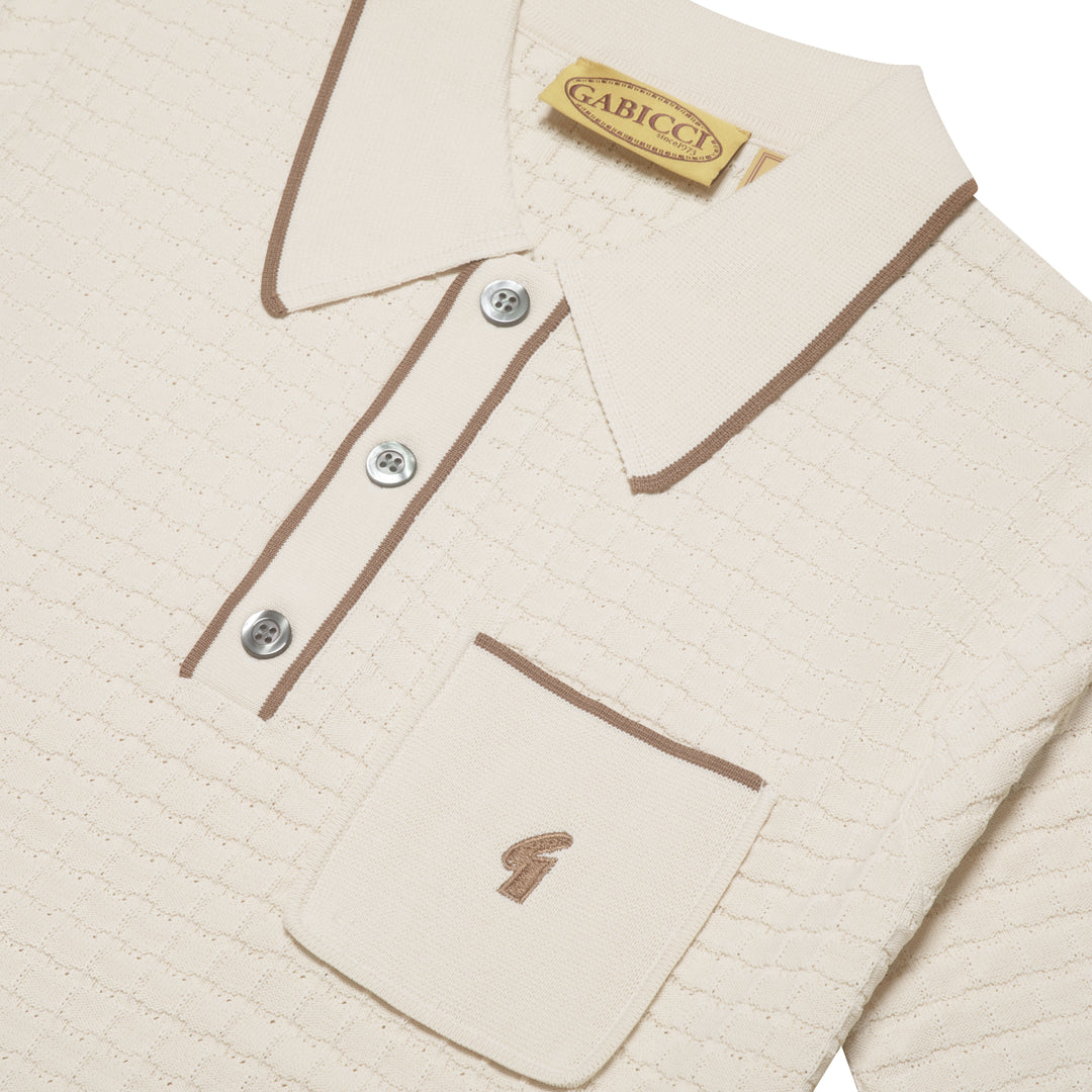 Gabicci Vintage Roy Knit Polo Beige