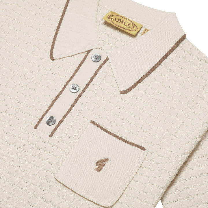 Gabicci Vintage Roy Knit Polo Beige