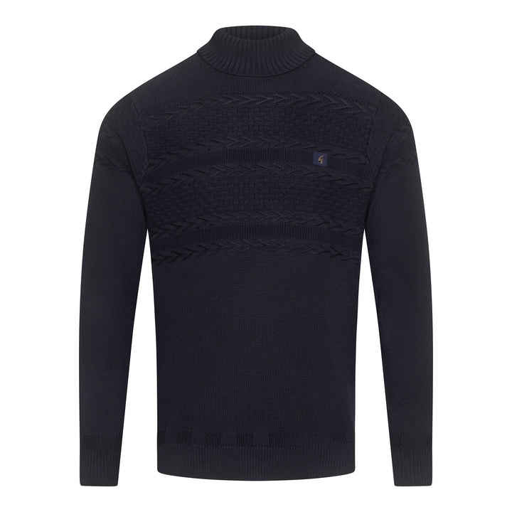 Gabicci Vintage Emilio Knit Roll Neck Navy
