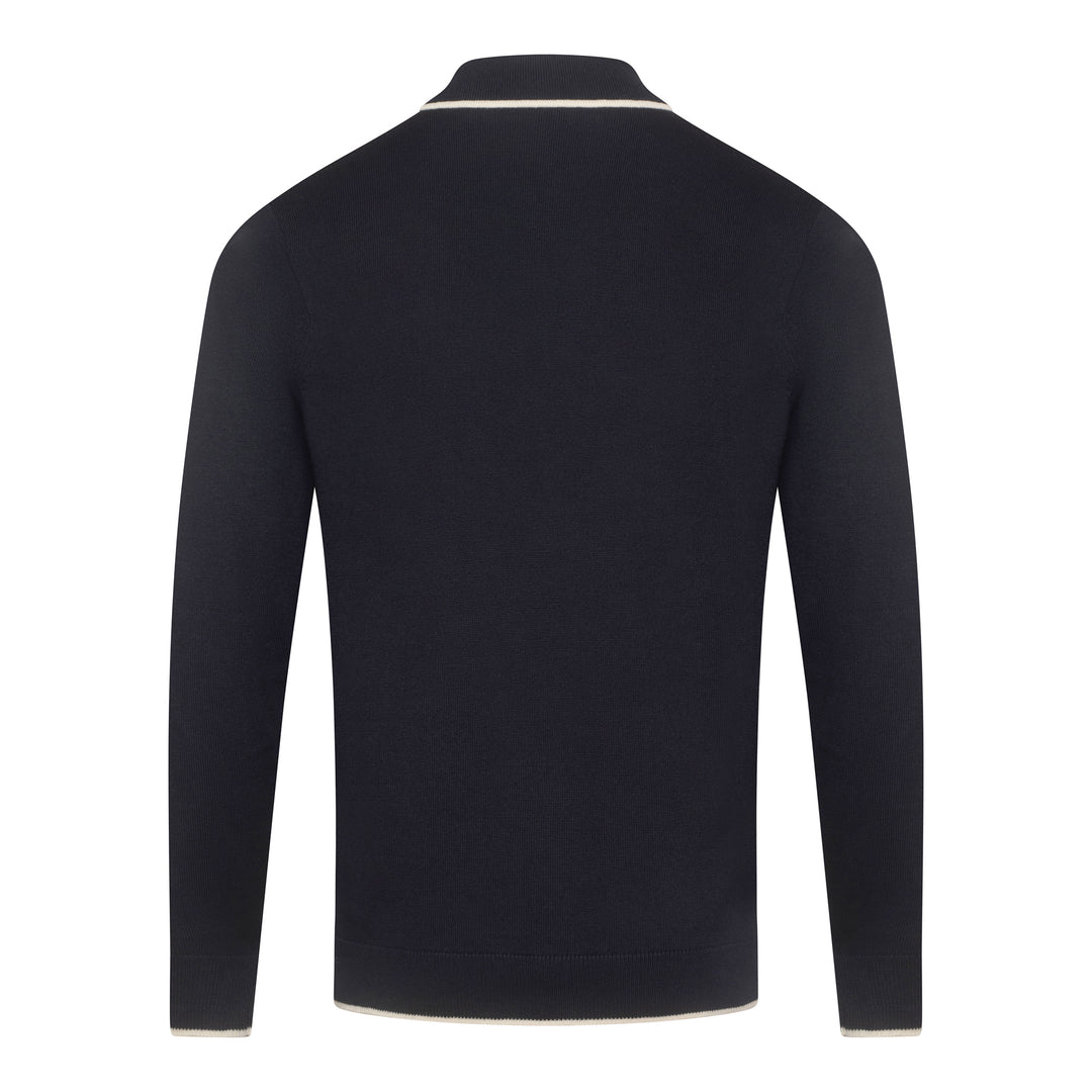 Gabicci Vintage Lineker Knitted Polo Shirt Navy