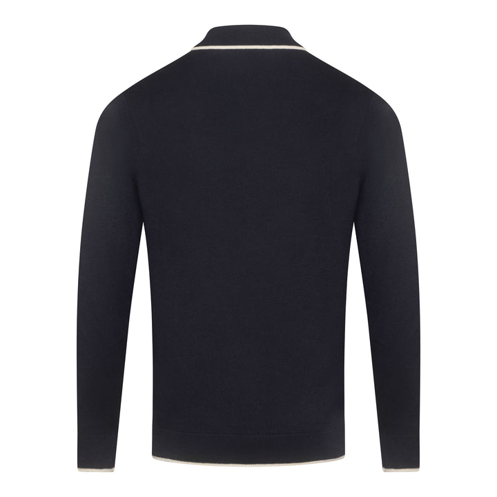 Gabicci Vintage Lineker Knitted Polo Shirt Navy