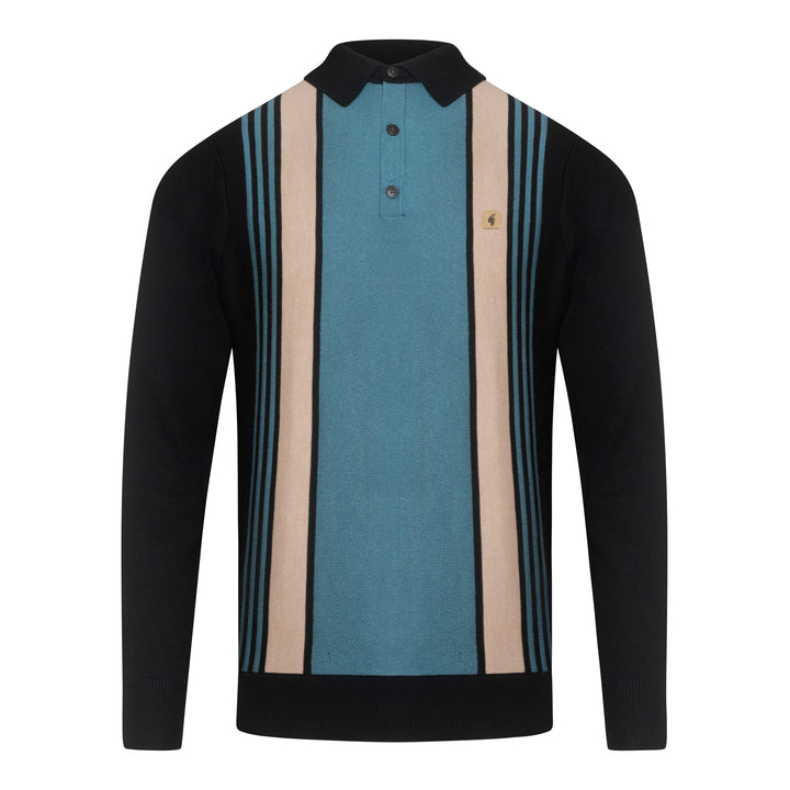Gabicci Vintage Searle Knit Polo Black
