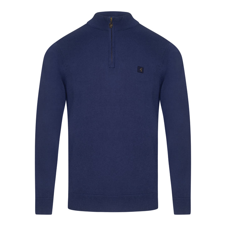 Gabicci Vintage Naxton Zip Sweater Blue