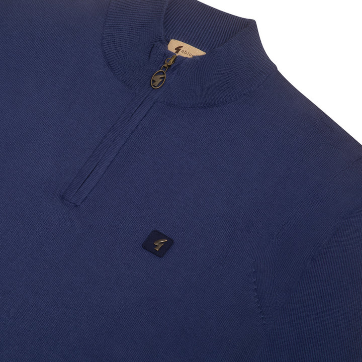 Gabicci Vintage Naxton Zip Sweater Blue