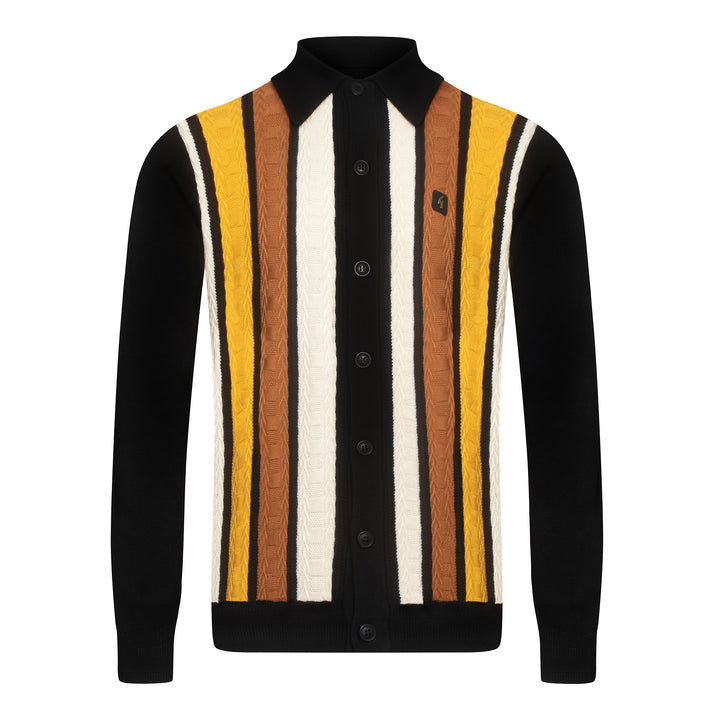 Gabicci Vintage Pedro Knit Shirt Black