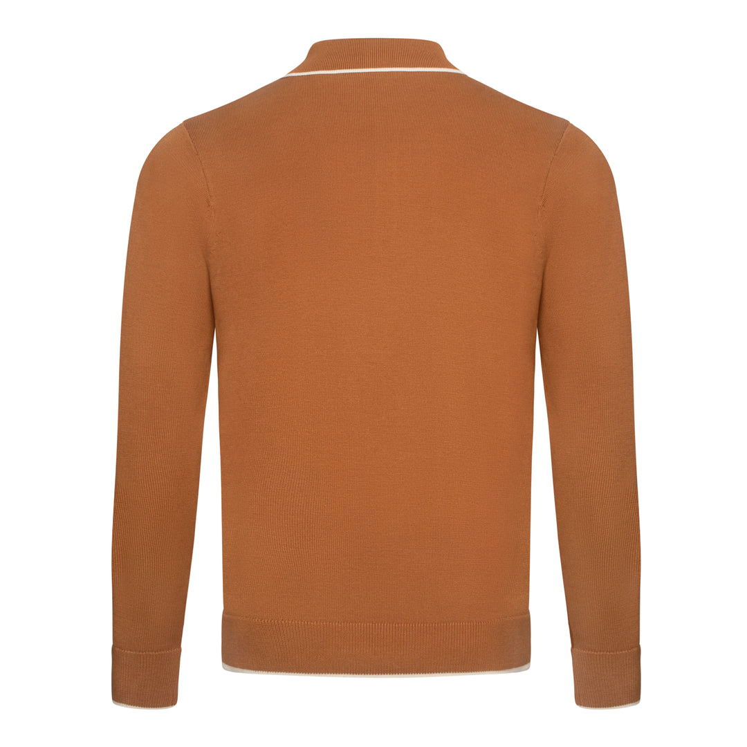 Gabicci Vintage Lineker Knit Polo Brown