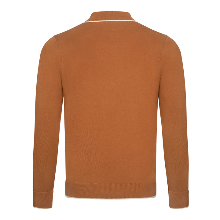 Gabicci Vintage Lineker Knit Polo Brown