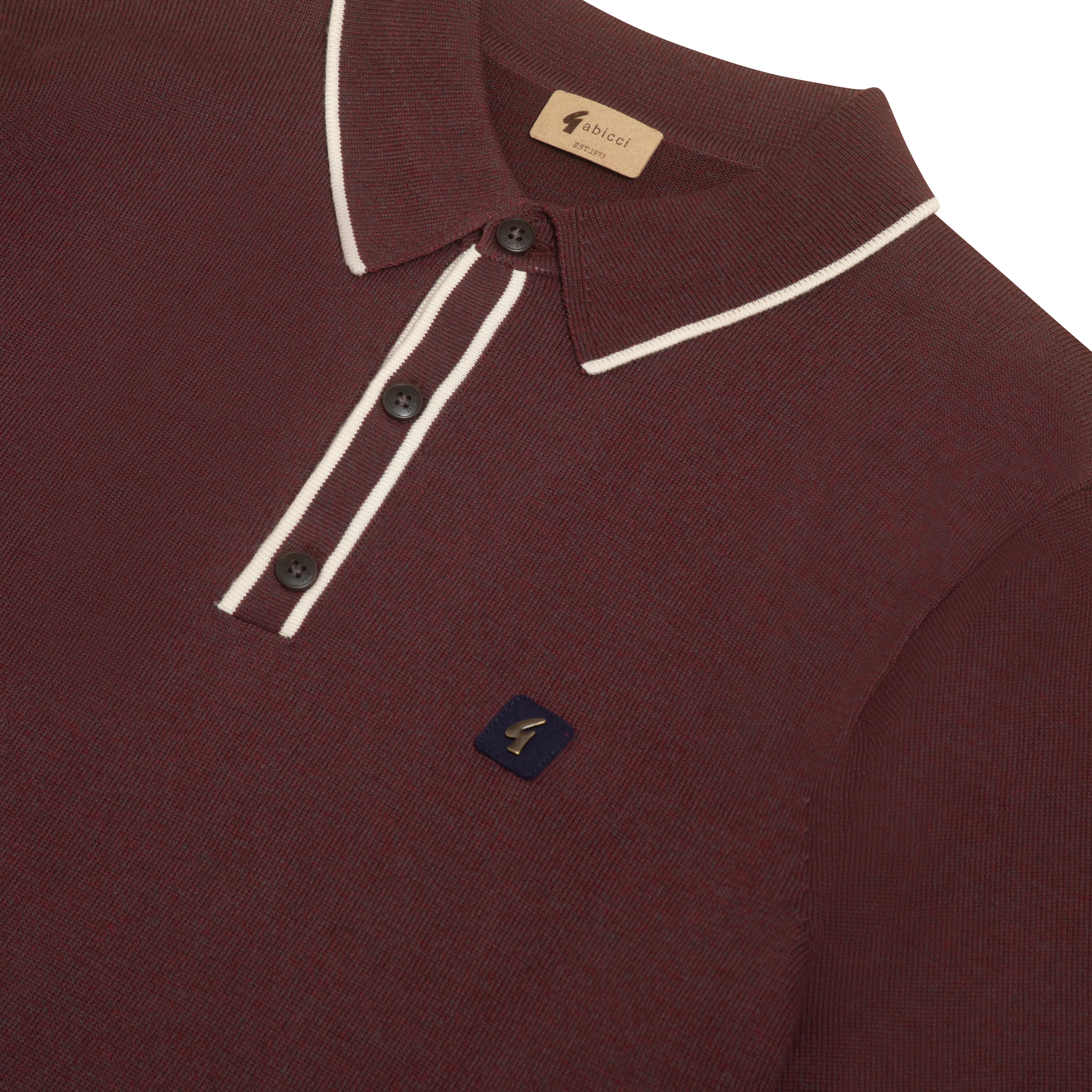 Gabicci Vintage Lineker Knit Polo Berry