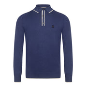 Gabicci Vintage Lineker Knit Polo Blue