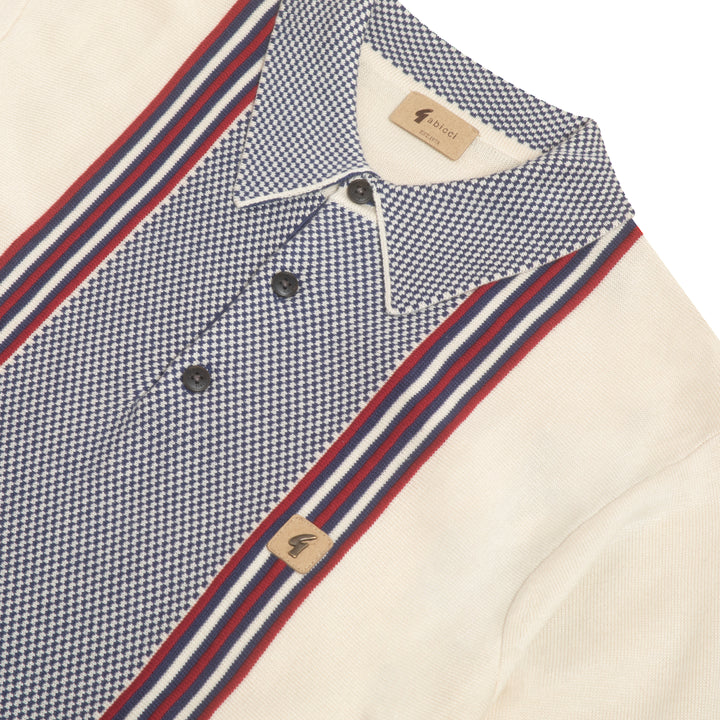 Gabicci Vintage Hadon Knit Polo Cream