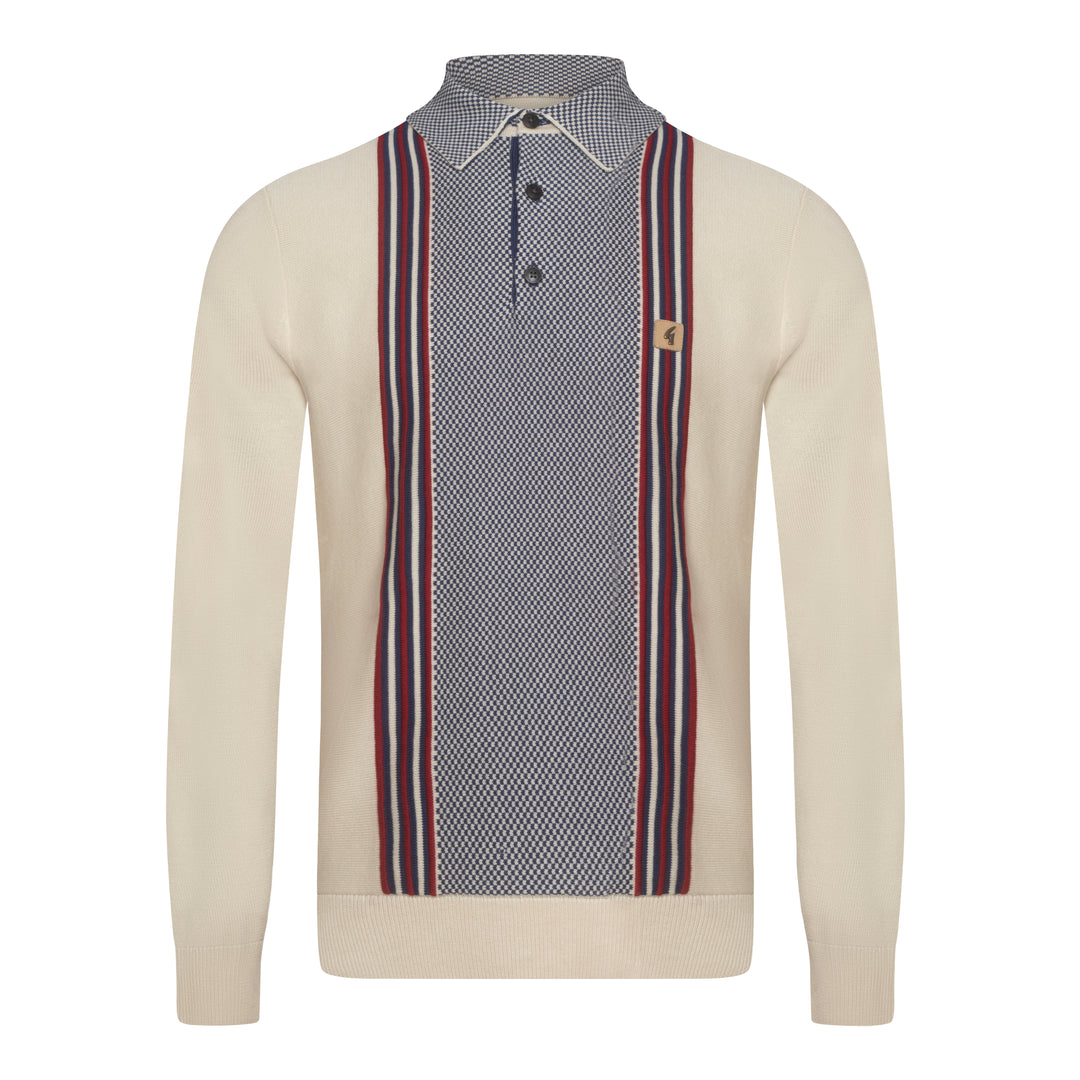 Gabicci Vintage Hadon Knit Polo Cream