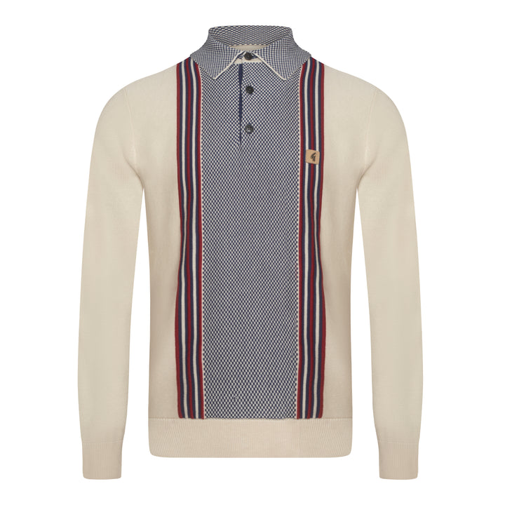 Gabicci Vintage Hadon Knit Polo Cream