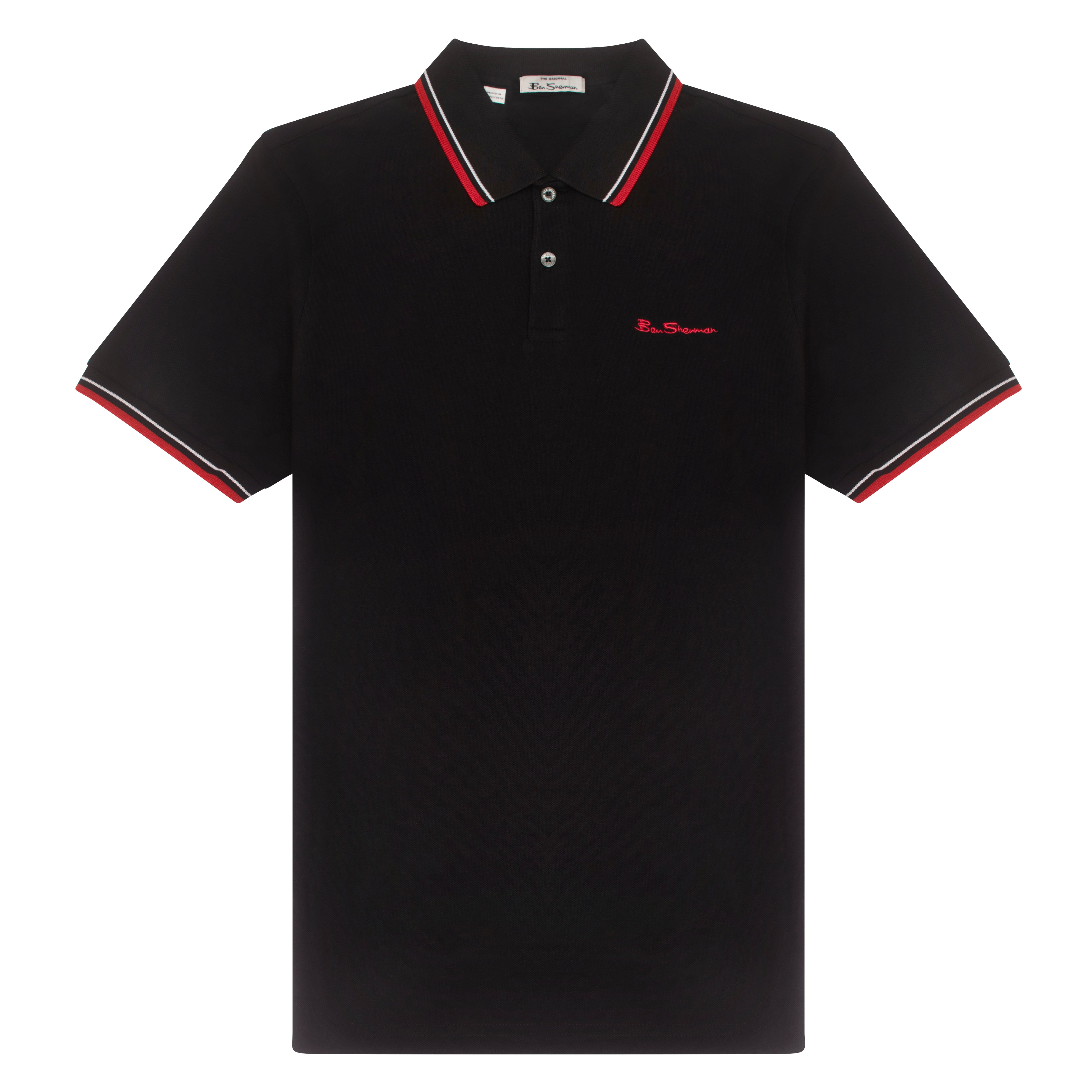 Ben Sherman Signature Polo Shirt Black/Red