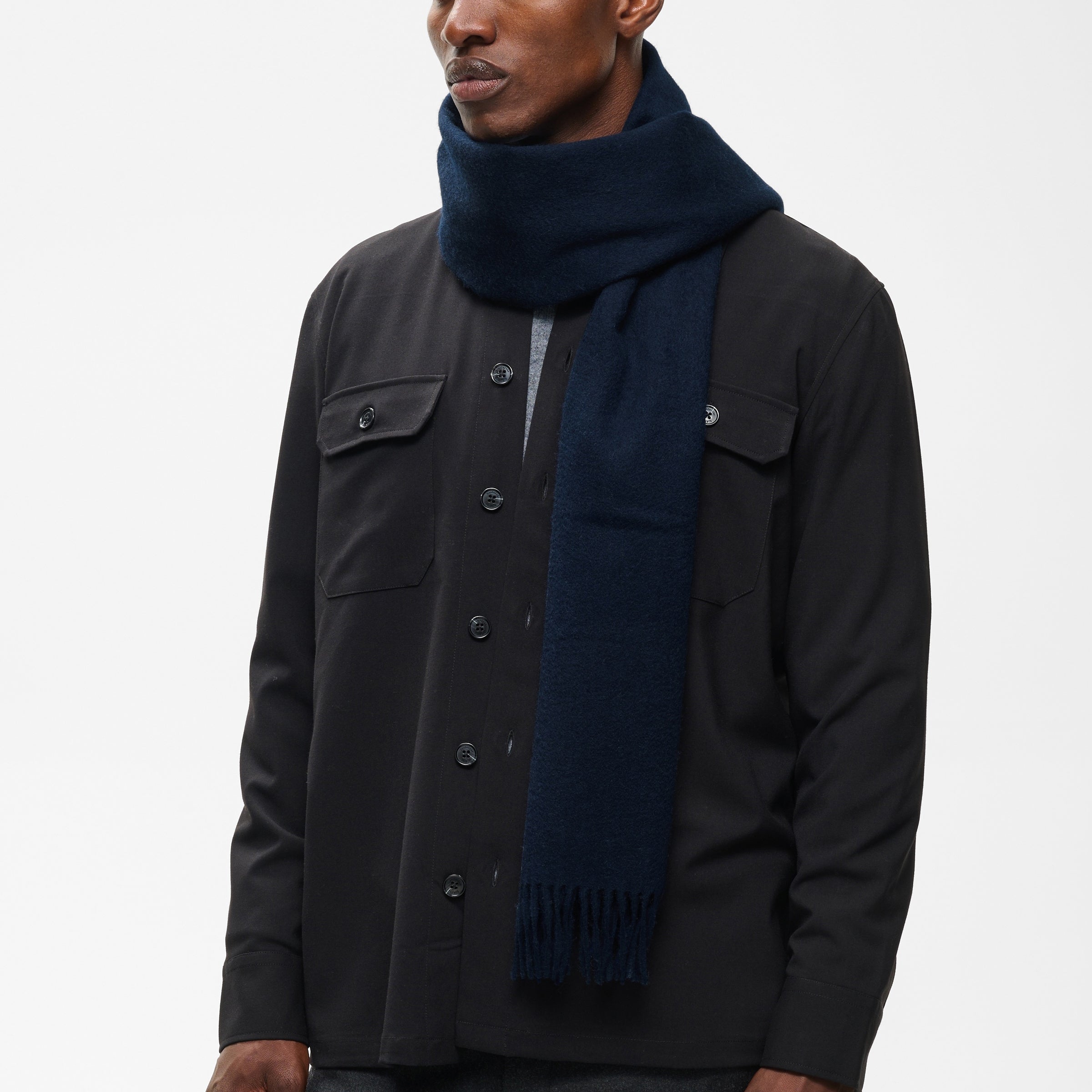 Matinique Wool Scarf Navy